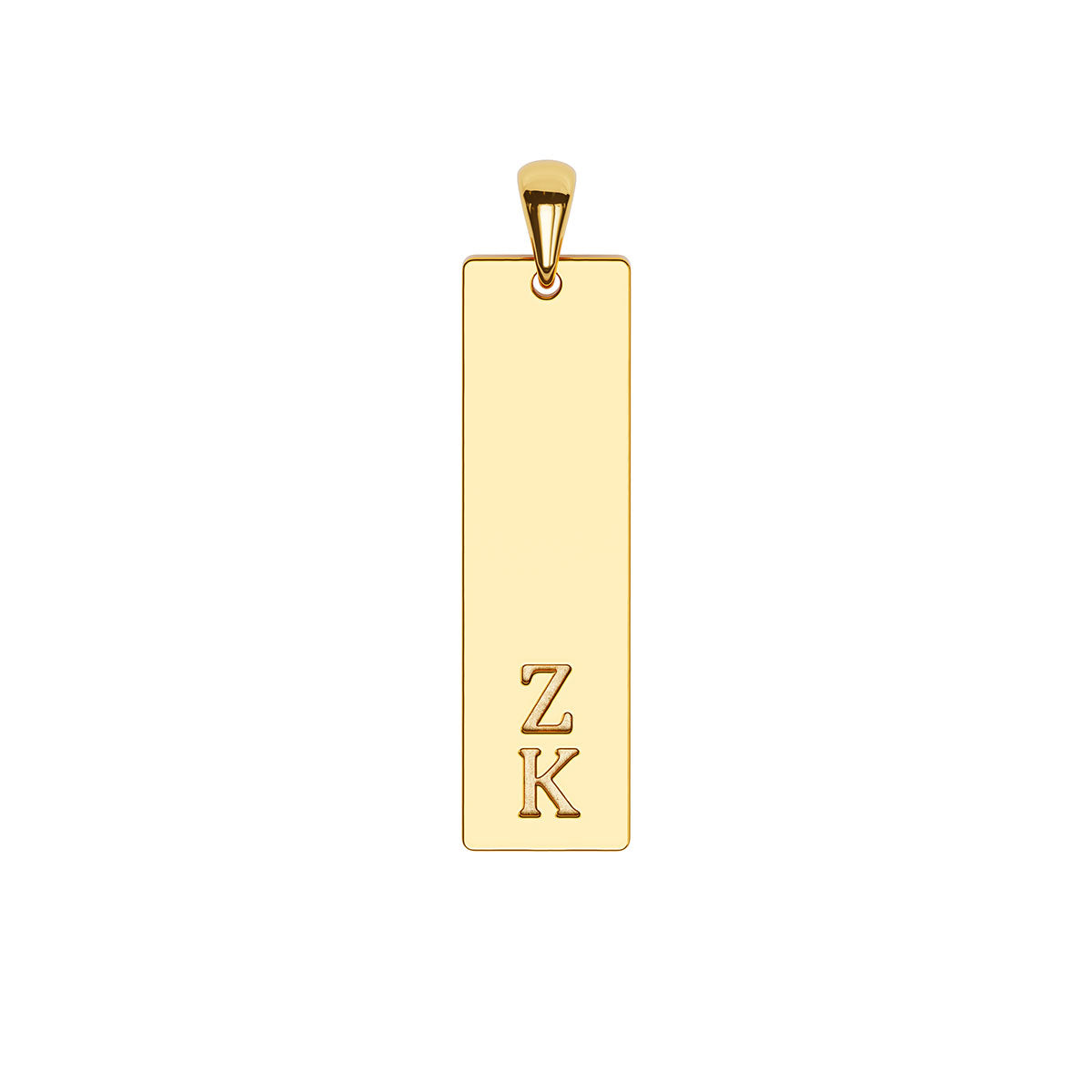 Double Initial Vertical Bar Necklace