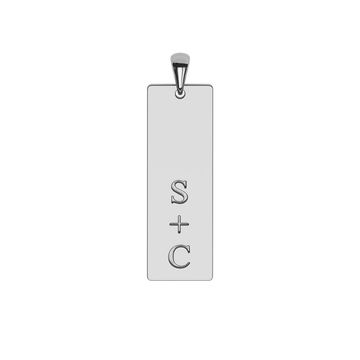 Couple's Initials Vertical Bar Necklace