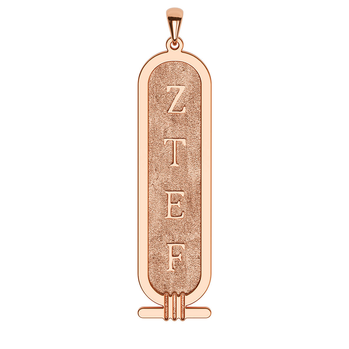 Personalized Cartouche Egyptian Hieroglyph Name Necklace with Stamped Back Engraving