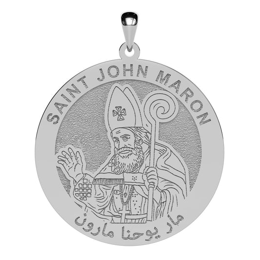 Saint John Maron Arabic Round Religious Medal