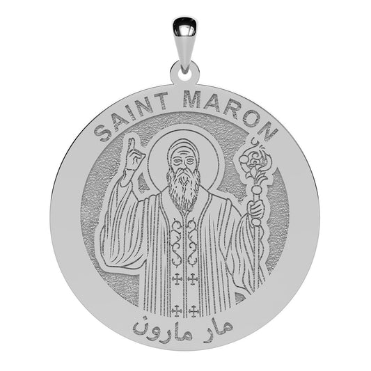 Saint Maron Arabic Round Religious Medal