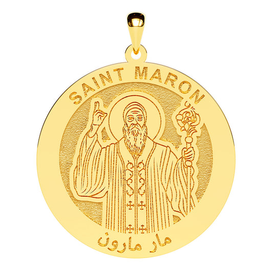 Saint Maron Arabic Round Religious Medal