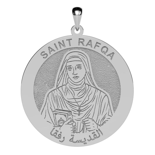 Saint Rafqa Arabic Round Religious Medal