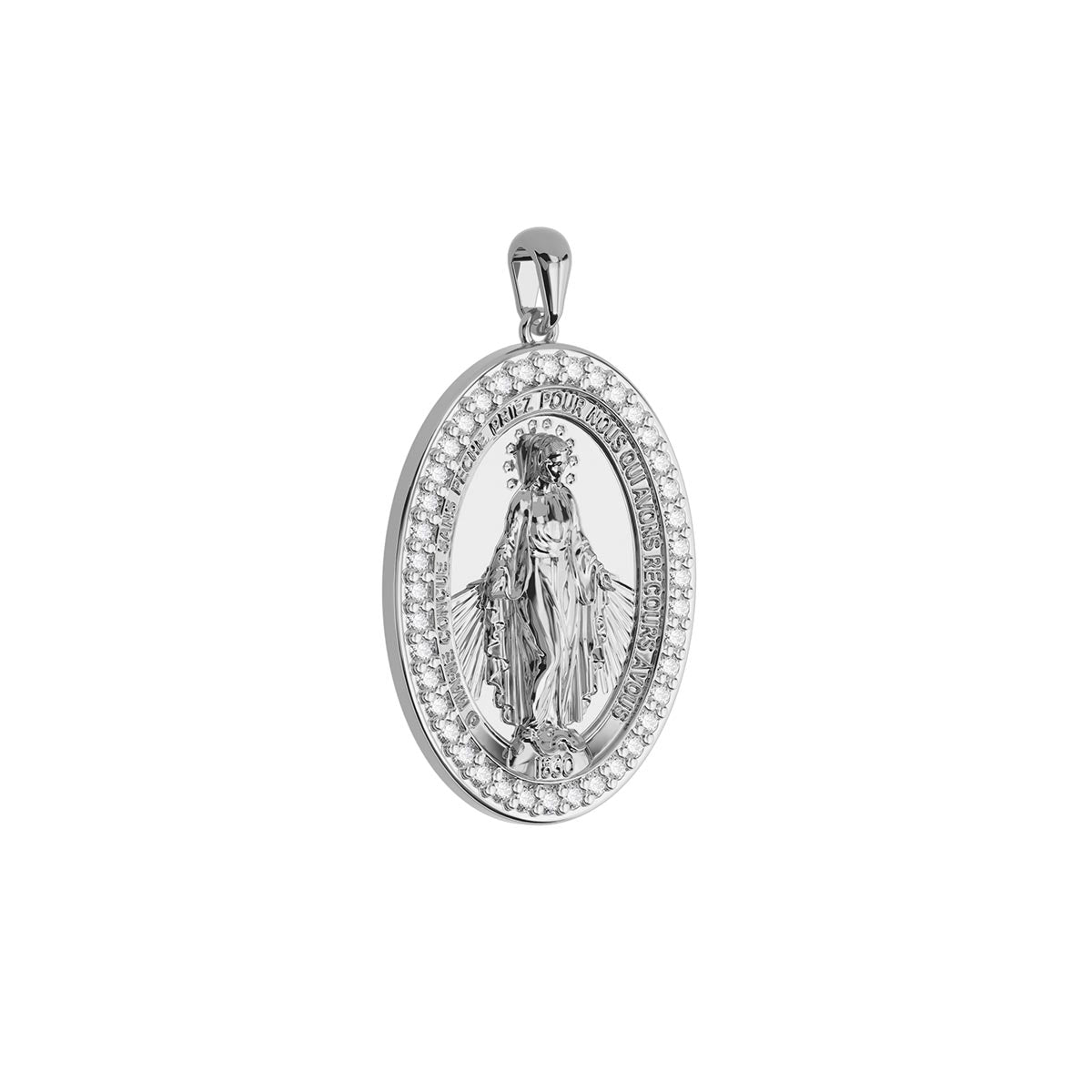 Miraculous Medal Virgin Mary Pavé Necklace – Stakora