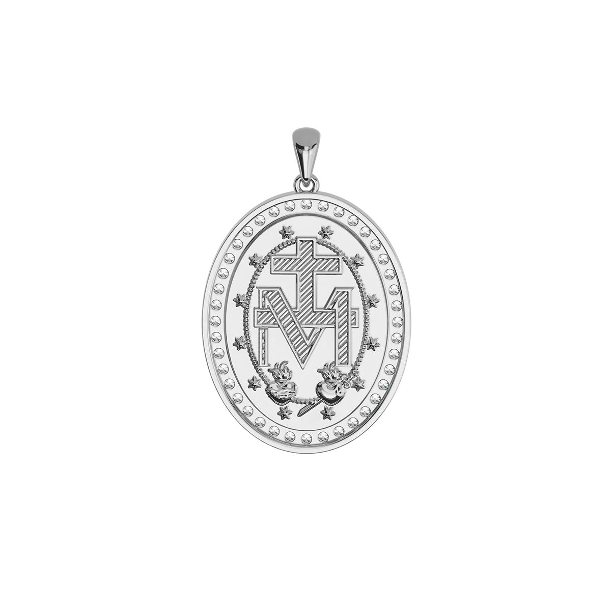 Miraculous Medal Virgin Mary Pavé Necklace – Stakora