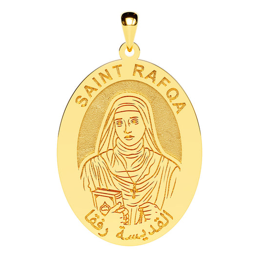 Saint Rafqa Arabic Oval Religious Medal