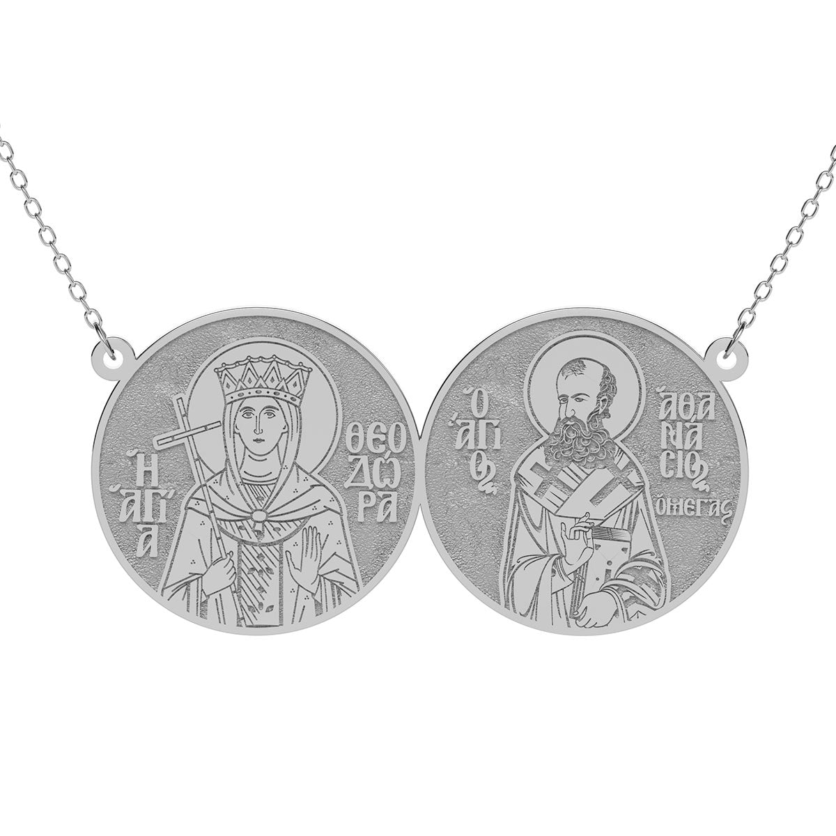 United 2 Custom Greek Orthodox Saint Round Necklace
