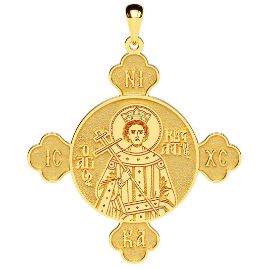 Men's Custom Greek Orthodox Saint Cross Necklace