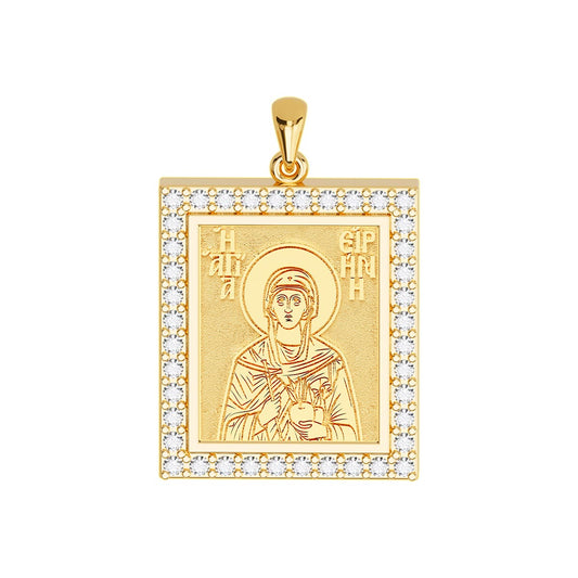 Custom Greek Orthodox Icon Pavé Tag Frame Pendant