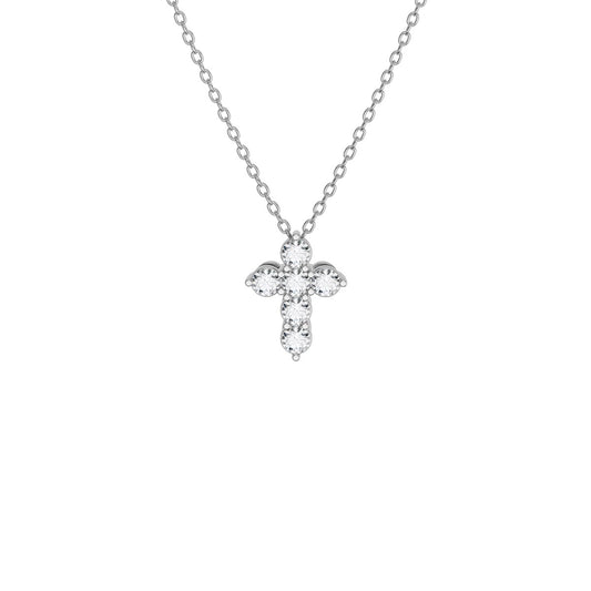 Mini Size Pavé Gallery Cross With 2.5mm Stones