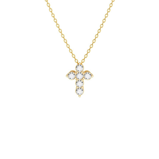 Mini Size Pavé Gallery Cross With 2.5mm Stones