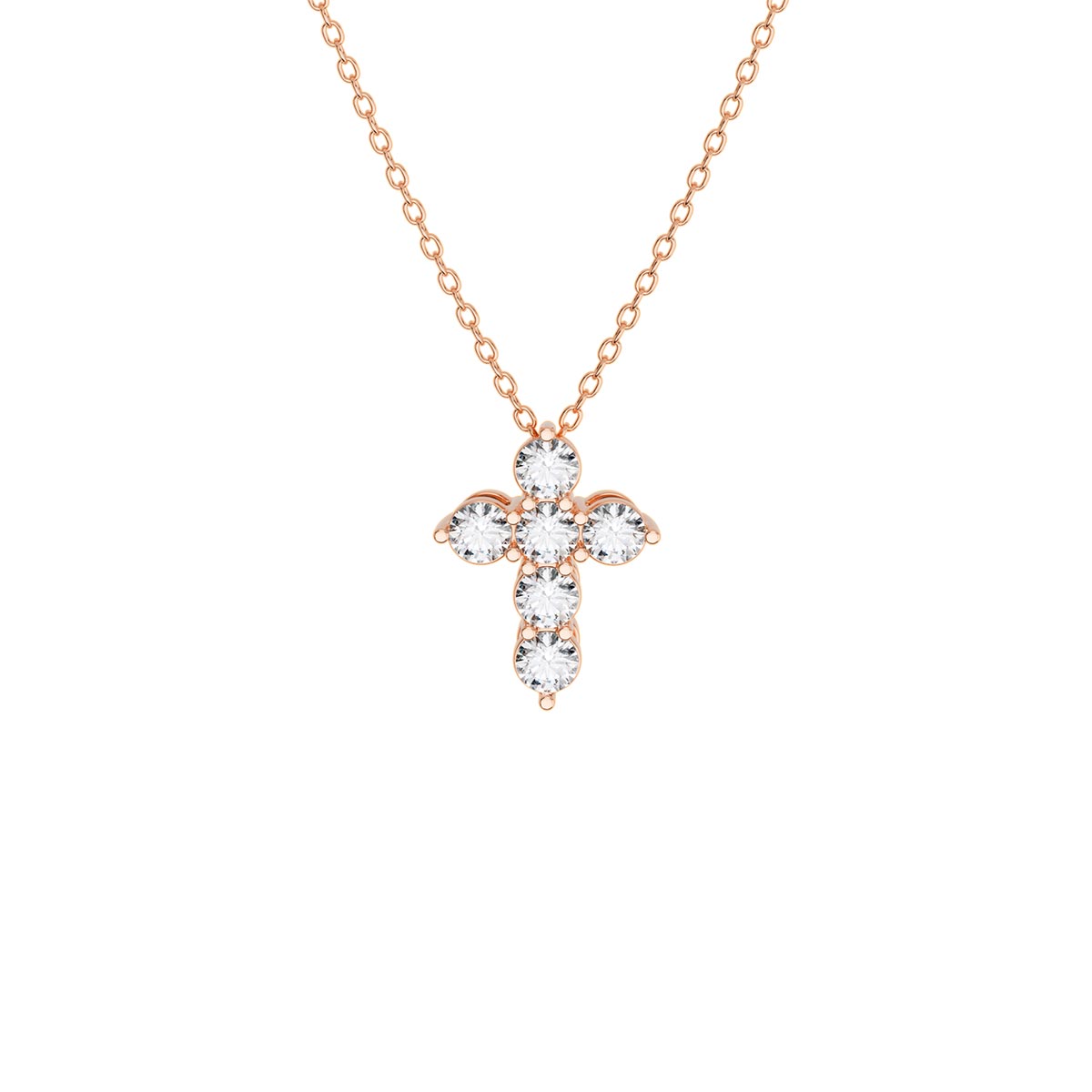 Mini Size Pavé Gallery Cross With 3mm Diamonds