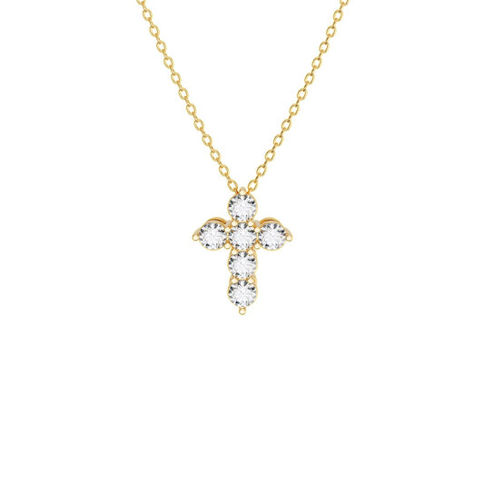 Mini Size Pavé Gallery Cross With 3mm Stones