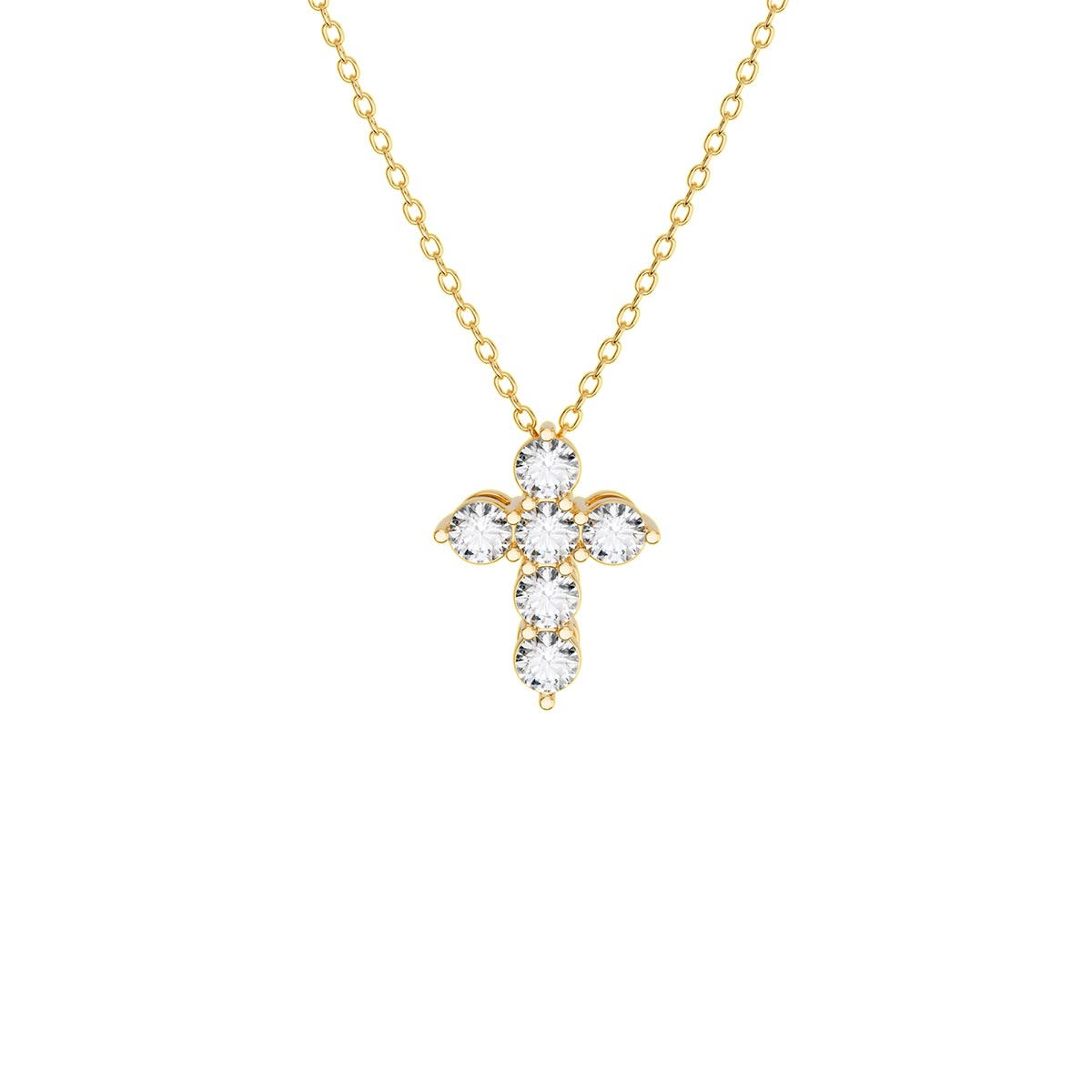 Mini Size Pavé Gallery Cross With 3mm Diamonds
