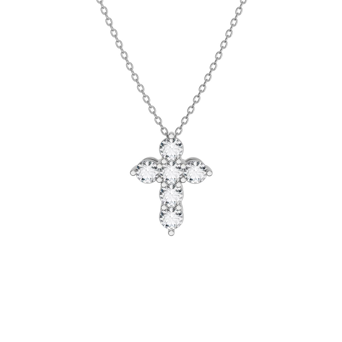Mini Size Pavé Gallery Cross With 3.5mm Diamonds