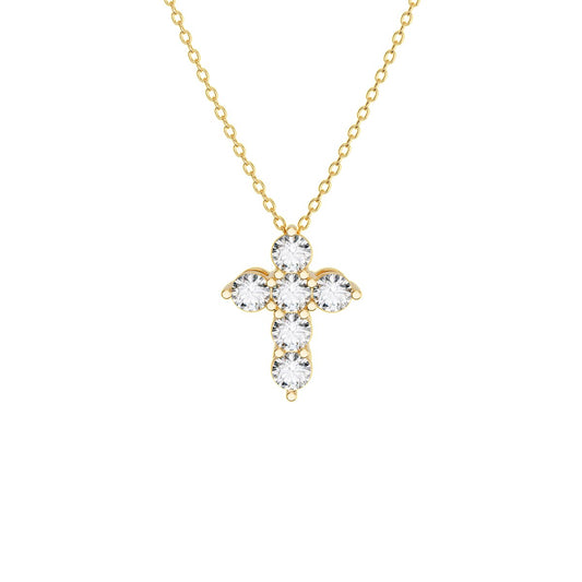 Mini Size Pavé Gallery Cross With 3.5mm Stones