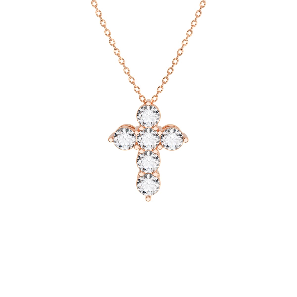 Mini Size Pavé Gallery Cross With 4mm Diamonds
