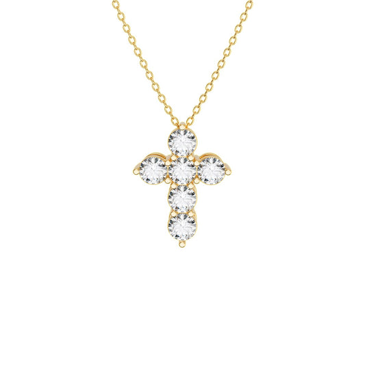 Mini Size Pavé Gallery Cross With 4mm Stones
