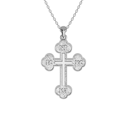 Greek Orthodox Two-Sided Pavé Cross Necklace