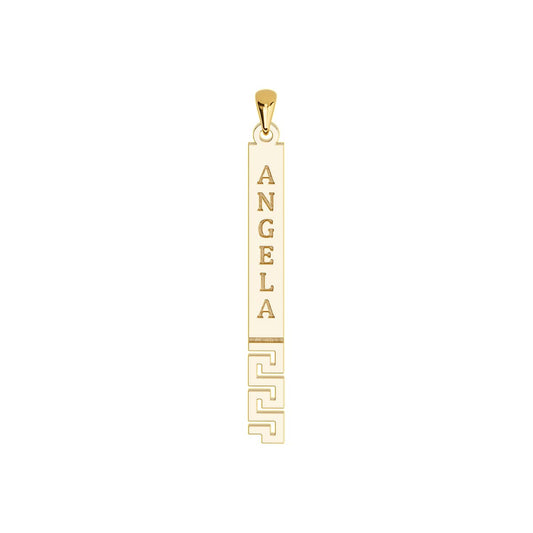 Personalized Greek Key Vertical Bar Name Necklace