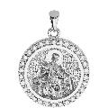 Saint Catherine (Katherine) Sculpted Small Pavé Round Medal