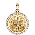 Saint Catherine (Katherine) Sculpted Small Pavé Round Medal