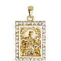 Saint Catherine (Katherine) Sculpted Small Pavé Tag Medal