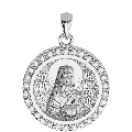Saint Nectarios of Aegina Sculpted Small Pavé Round Medal