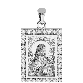 Saint Nectarios of Aegina Sculpted Small Pavé Tag Medal