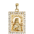 Saint Nectarios of Aegina Sculpted Small Pavé Tag Medal