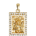 Saint Michael the Archangel Sculpted Small Pavé Tag Medal