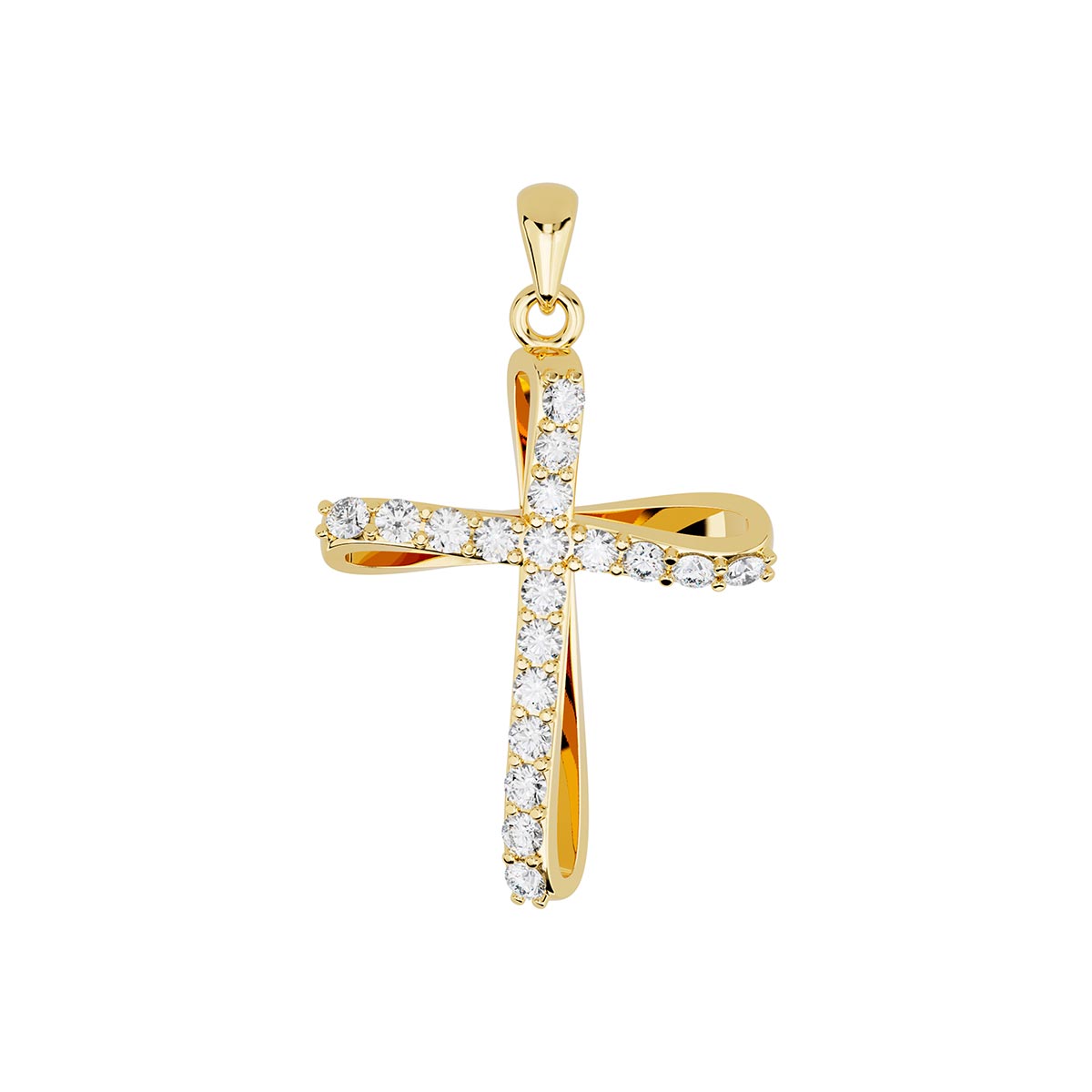 Pavé Twisted Diamond Cross – Stakora