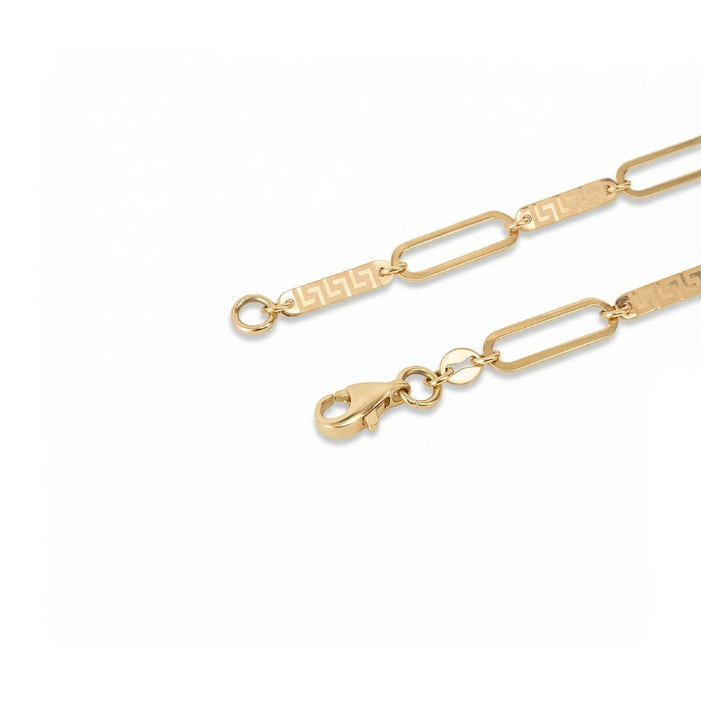 Paperclip Greek Key Link Chain – Stakora