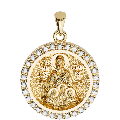 Saint Sophia (Sofia) Orthodox Icon Sculpted Small Pavé Round Medal