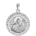 Saint Anna (Anne) Orthodox Icon Sculpted Small Pavé Round Medal