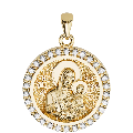 Saint Anna (Anne) Orthodox Icon Sculpted Small Pavé Round Medal
