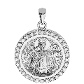 Saint Constantine (Konstantinos) the Great Orthodox Icon Sculpted Small Pavé Round Medal