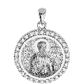 Saint Peter (Petros) the Apostle Orthodox Icon Sculpted Small Pavé Round Medal
