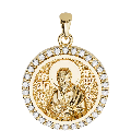 Saint Paul (Pavlos) the Apostle Orthodox Icon Sculpted Small Pavé Round Medal