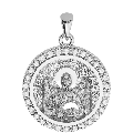 Saint John (Ioannis) the Baptist Orthodox Icon Sculpted Small Pavé Round Medal