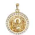 Saint John (Ioannis) the Baptist Orthodox Icon Sculpted Small Pavé Round Medal