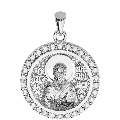 Saint Athanasius the Great Orthodox Icon Sculpted Small Pavé Round Medal