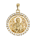 Saint Andrew (Andreas) the Apostle Orthodox Icon Sculpted Small Pavé Round Medal