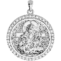 Christ the Good Shepherd Orthodox Icon Sculpted Medium Pavé Round Medal