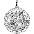 Saint Demetrios (Demetrius) Orthodox Icon Sculpted Medium Pavé Round Medal