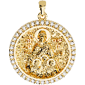 Saint Sophia (Sofia) Orthodox Icon Sculpted Medium Pavé Round Medal