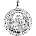 Saint Anna (Anne) Orthodox Icon Sculpted Medium Pavé Round Medal