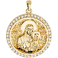 Saint Anna (Anne) Orthodox Icon Sculpted Medium Pavé Round Medal