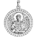 Saint Phanourios (Fanourios) Orthodox Icon Sculpted Medium Pavé Round Medal