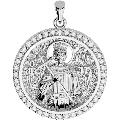 Saint Constantine (Konstantinos) the Great Orthodox Icon Sculpted Medium Pavé Round Medal